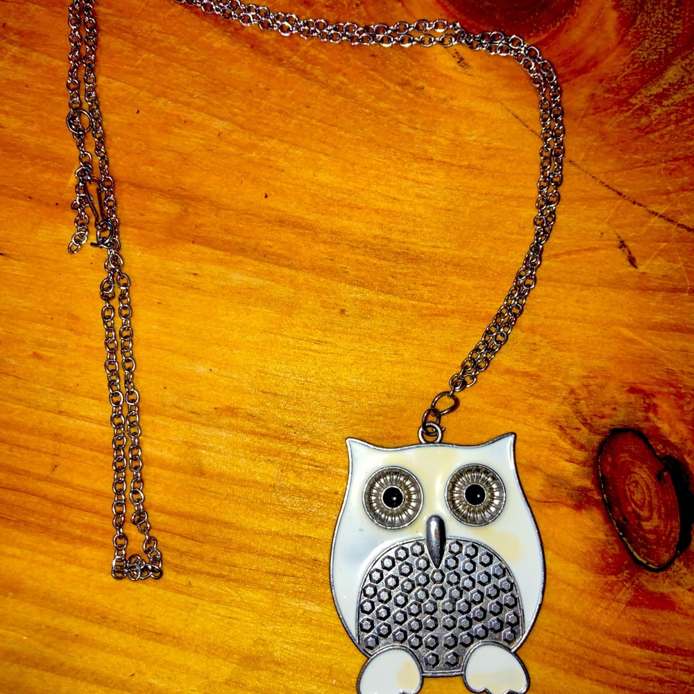 White Owl Necklace
